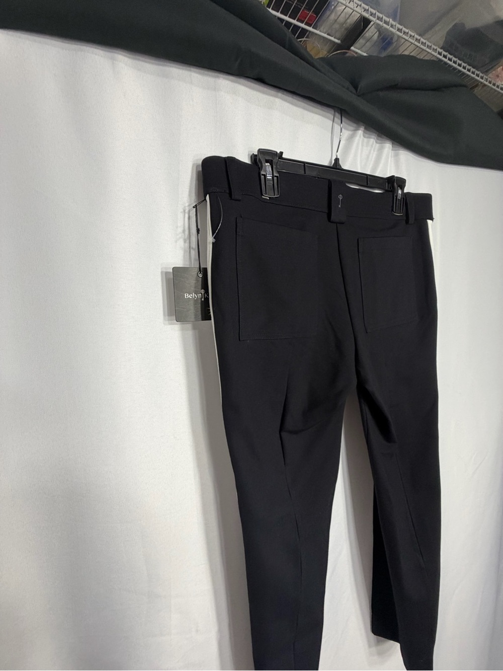 Belyn Key Black Pants with White Side Stripe size L new w tags - Picture 9 of 12